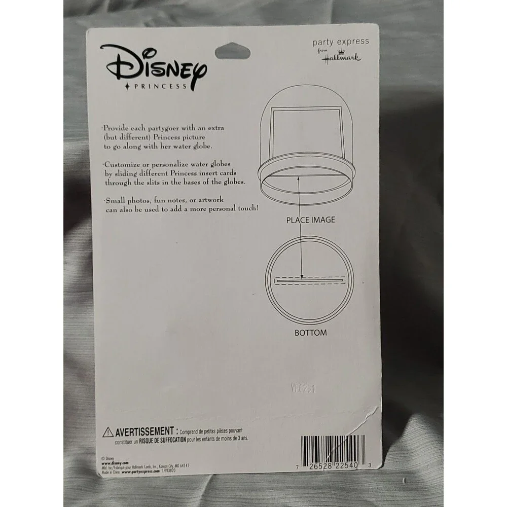 Vntg. 90's/Y2K Disney Princess Party Favor/4 Water Globes/NOS/Deadstock/Hallmark